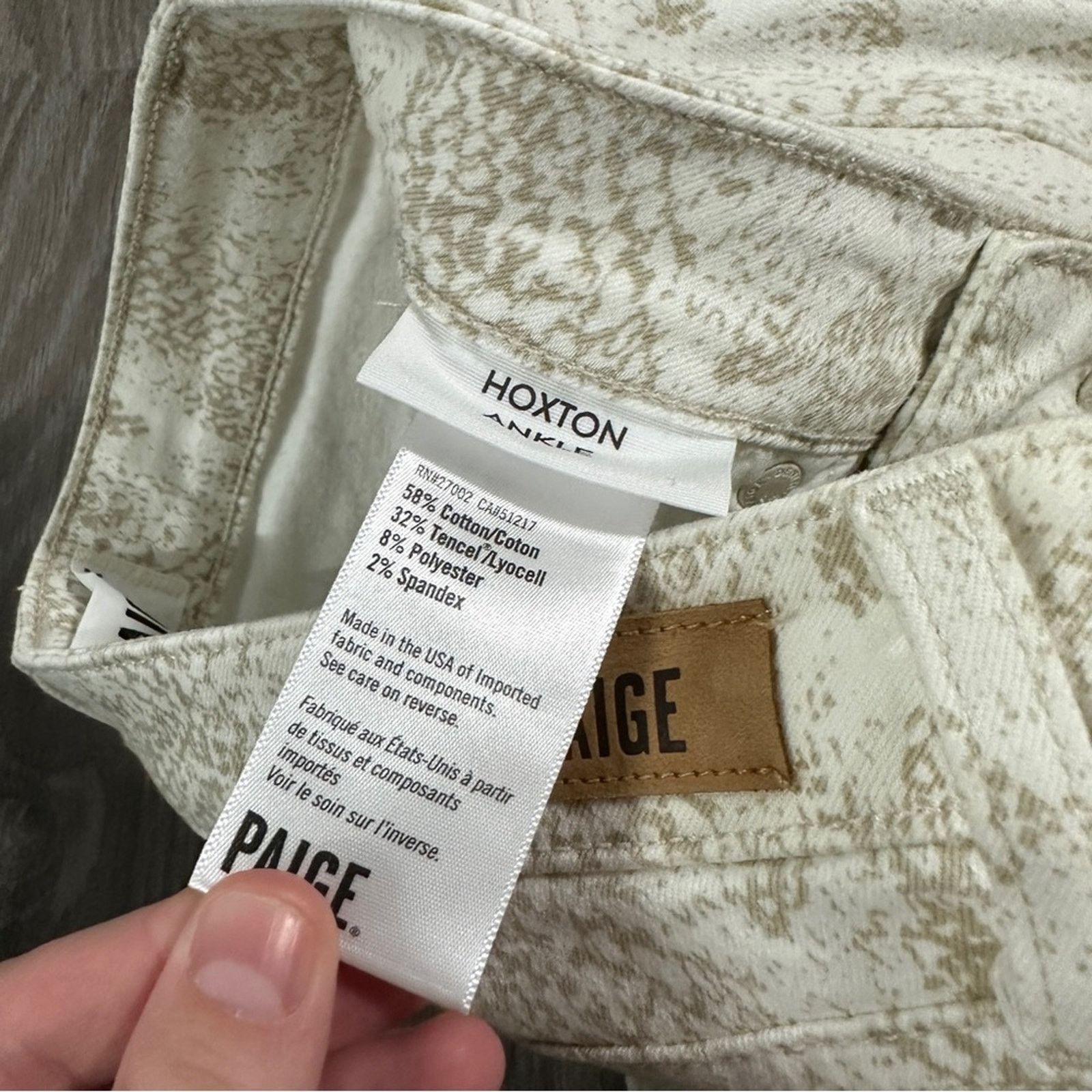 Paige Paige Hoxton Ultra White Snakeskin Print Ankle Skinny Jeans Size 26" / US 2 / IT 38 - 8 Thumbnail