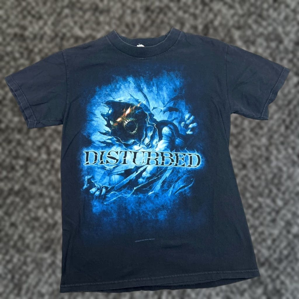 Vintage VINTAGE Disturbed Band T-Shirt Black Short Sleeve Crew Neck 90s Logo Print Men Small Adult Size US S / EU 44-46 / 1 - 1 Thumbnail