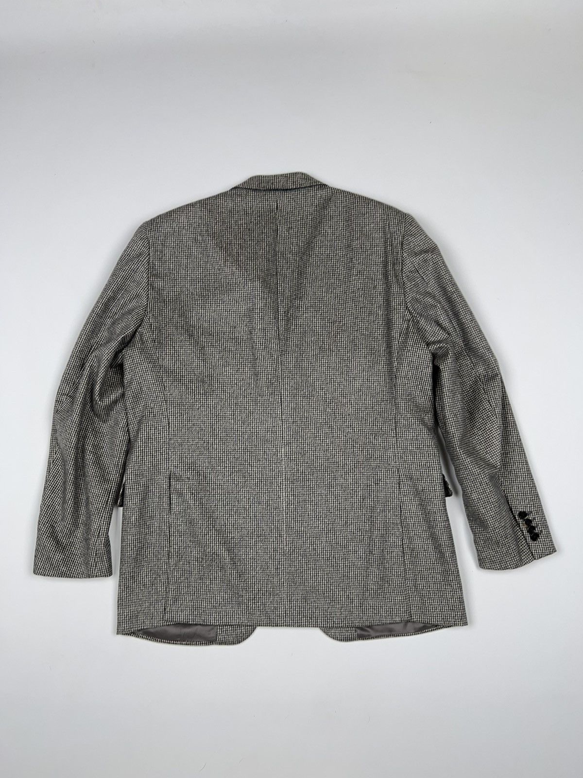 Caruso Raffaele Caruso Cashmere Blazer Jacket houndstooth Gray Size 44R - 15 Thumbnail