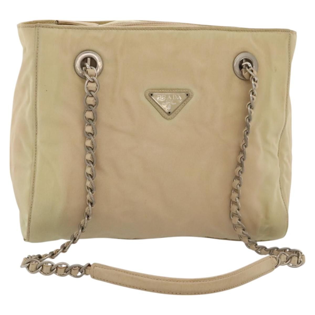 Prada PRADA Chain Shoulder Bag Nylon Beige Size ONE SIZE - 1 Thumbnail