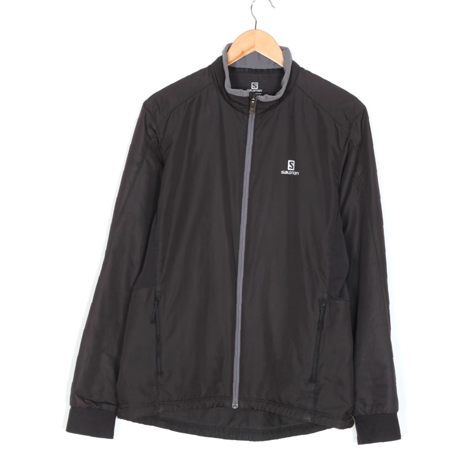 Salomon Salomon CLIMA WIND Fleece Lined Jacket Men Size L MJ3667 Windbreaker, Full Zip, Padded, Casual, Travel, Autumn Spring Winter, Black, Logo, XS? Size US L / EU 52-54 / 3 - 4 Thumbnail