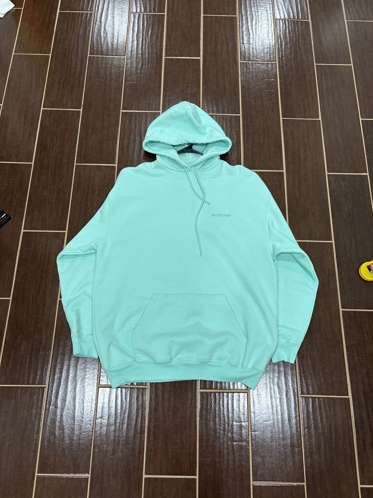 Balenciaga NEW Balenciaga Logo Hoodie Turquesa Turquoise SZ M/Fits XL Size US XL / EU 56 / 4 - 3 Thumbnail