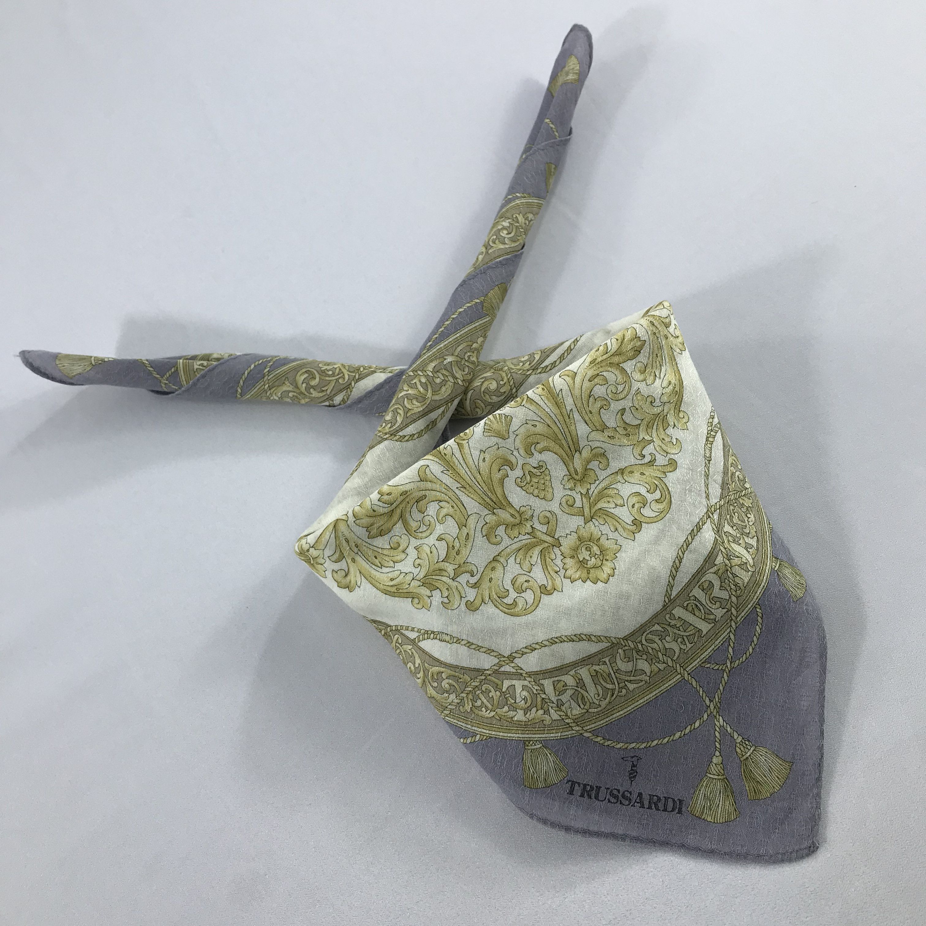 Trussardi × Vintage Trussardi Bandana / Handkerchief / Neckerchief - S2136 Size ONE SIZE - 4 Thumbnail