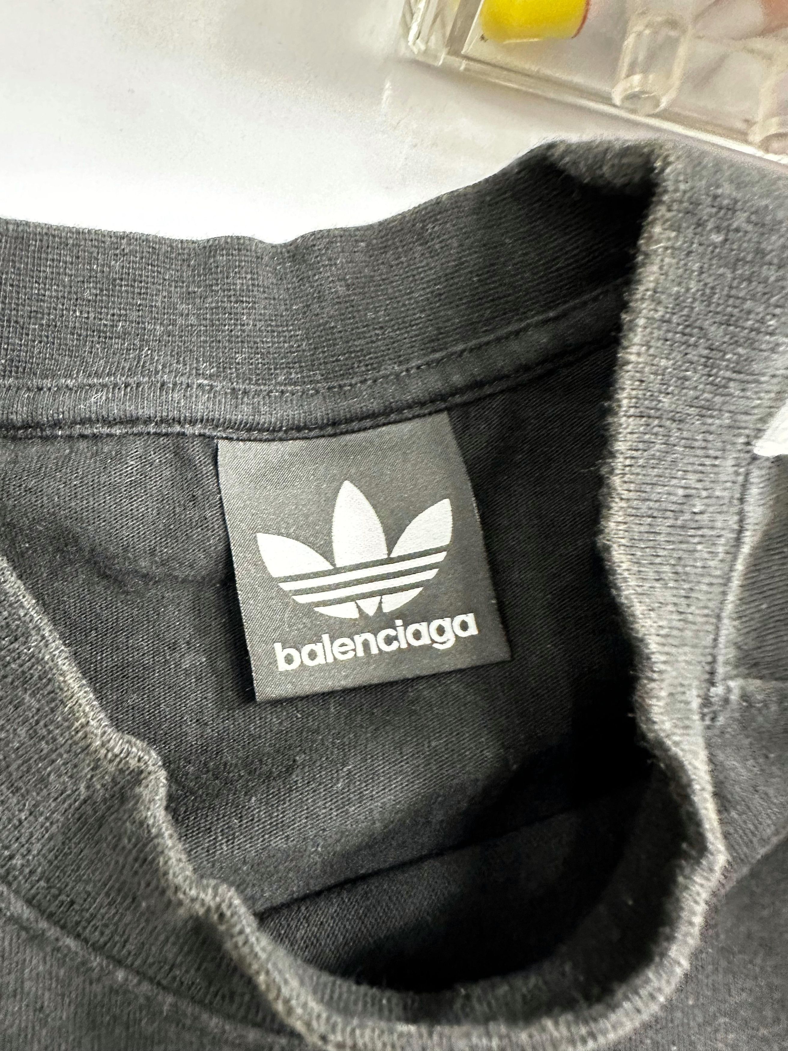 Adidas × Balenciaga CC000013 Balenciaga Adidas Medium Fit T-Shirt in Black Size US S / EU 44-46 / 1 - 2 Thumbnail