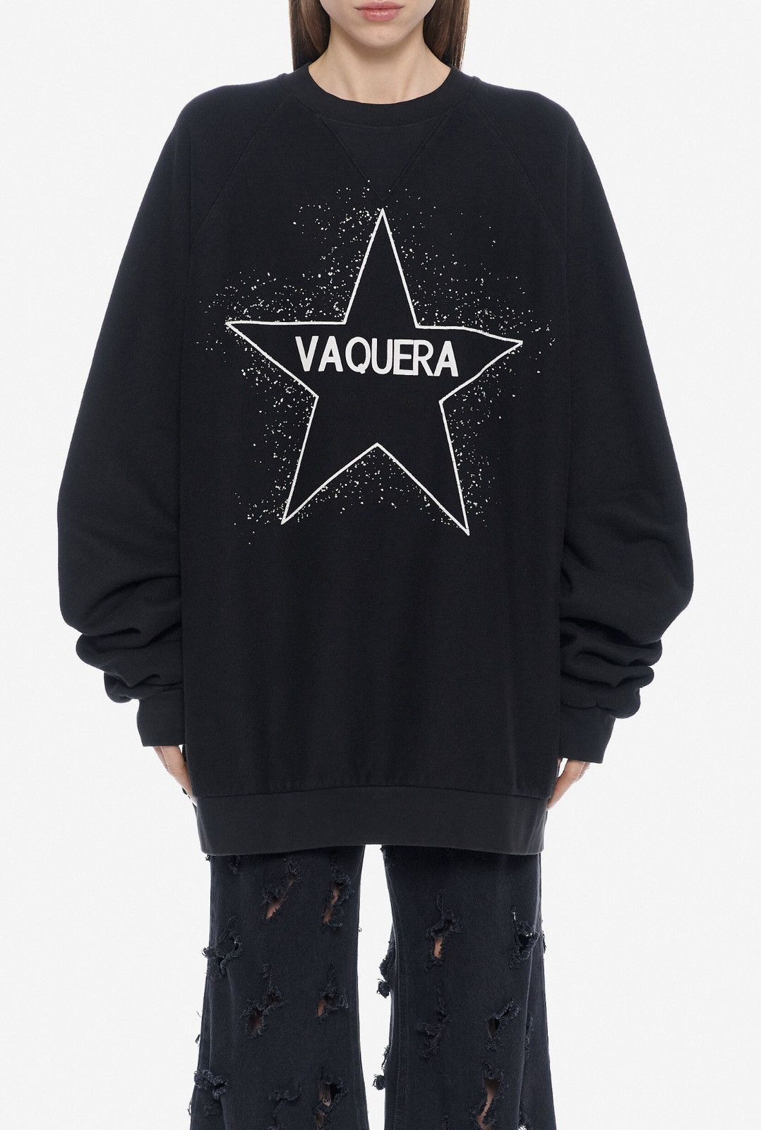 Vaquera Last Vaquera Star-Graphic Oversized Sweatshirt Size S / US 4 / IT 40 - 1 Thumbnail