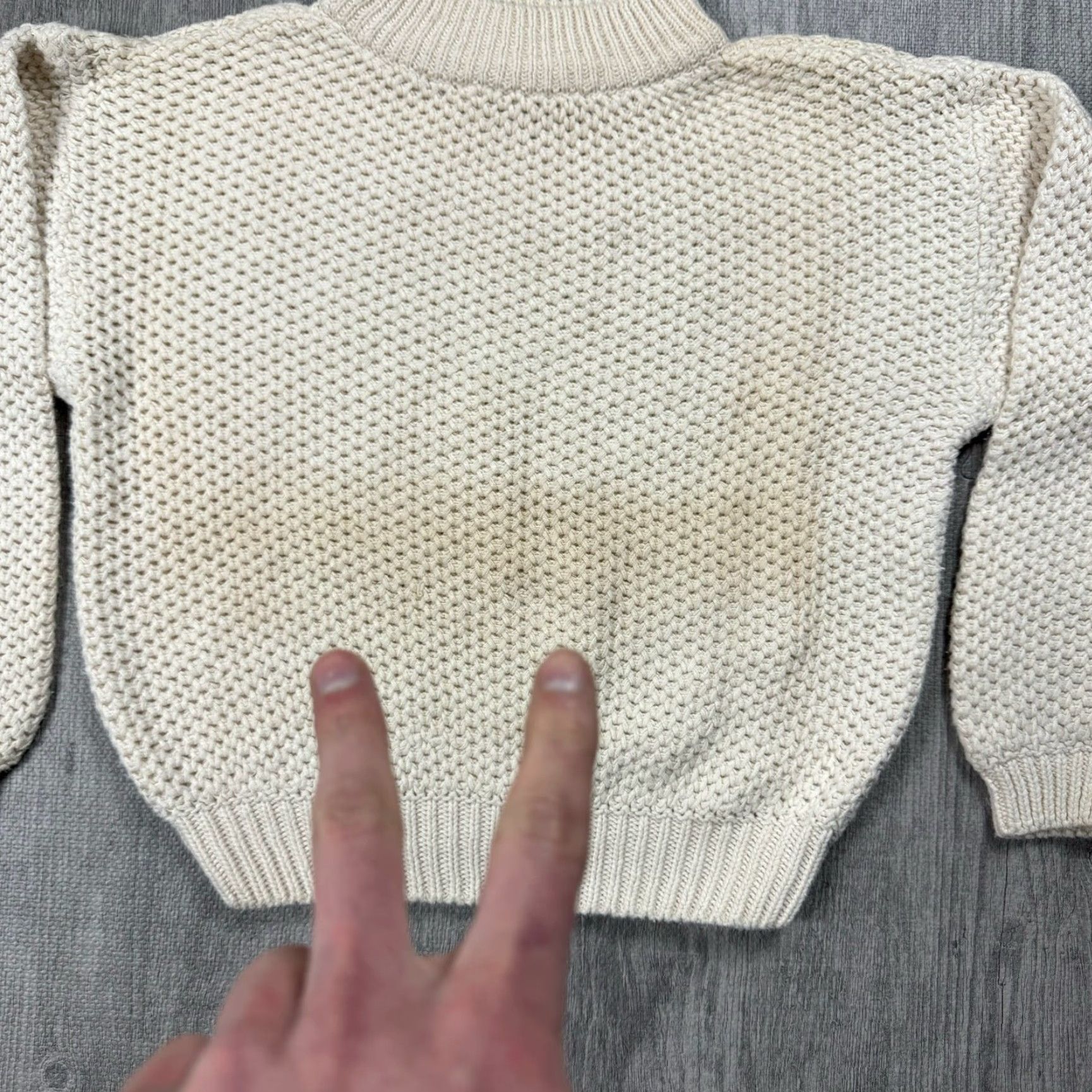 Krizia VINTAGE Krizia Women's Chunky Knit Sweater Mock Neck Pullover Ivory 90s Size Medium Size M / US 6-8 / IT 42-44 - 3 Thumbnail
