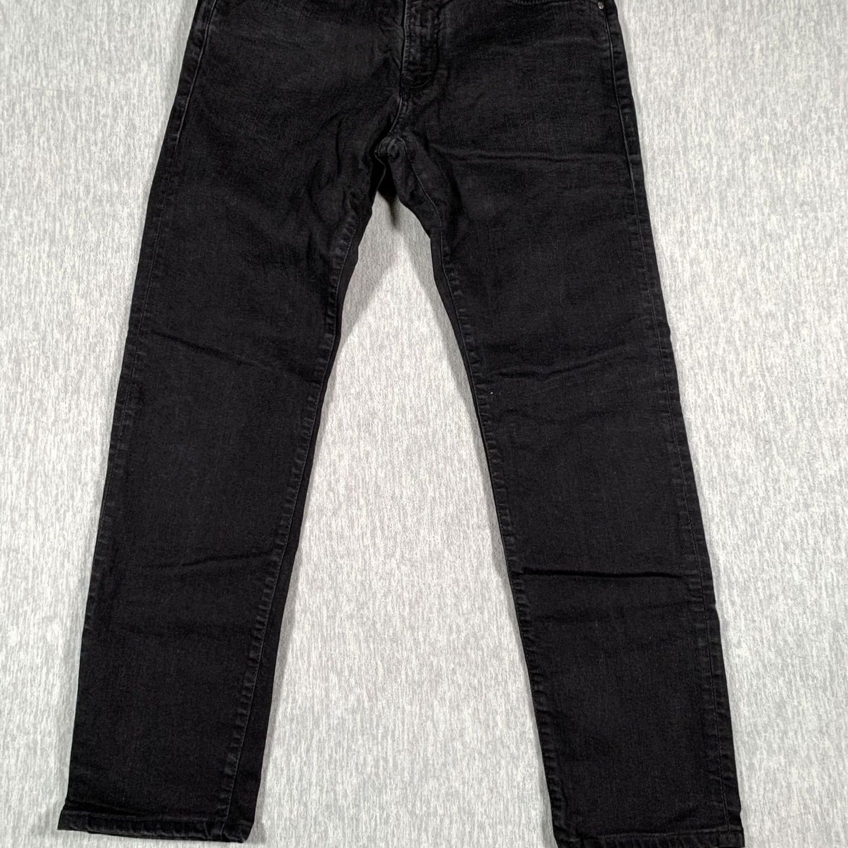 Ted Baker Ted Baker Jeans Mens 32R Black Denim Slim Straight Leg Tapered Regular Inseam 28in 5-Pocket Zip Fly Jeans Mens Black Size US 32 / EU 48 - 3 Thumbnail