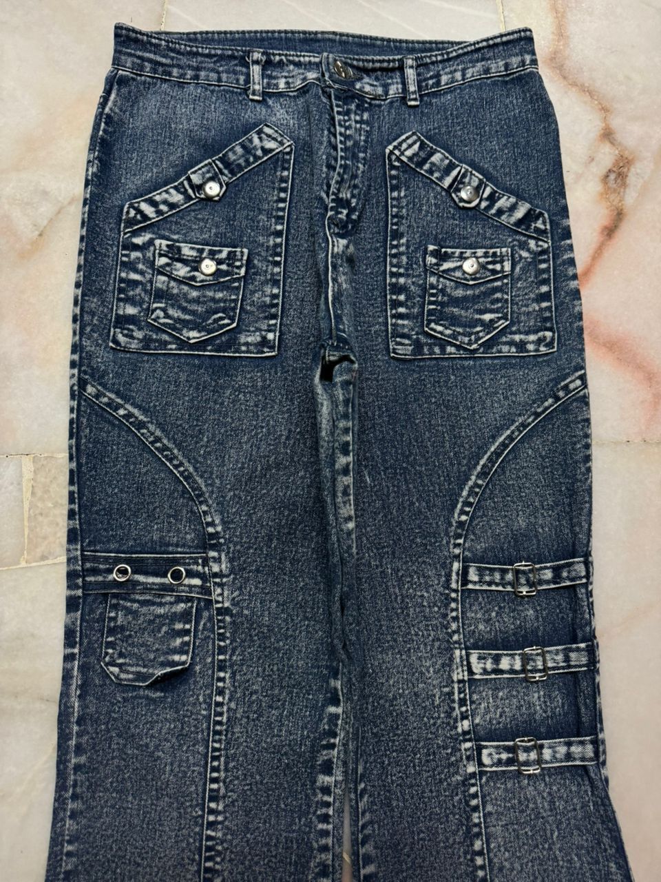 Tornado Mart 💥Bell Bottom💥Vintage Japanede Flared Washed Punk Jeans Size US 27 - 3 Thumbnail