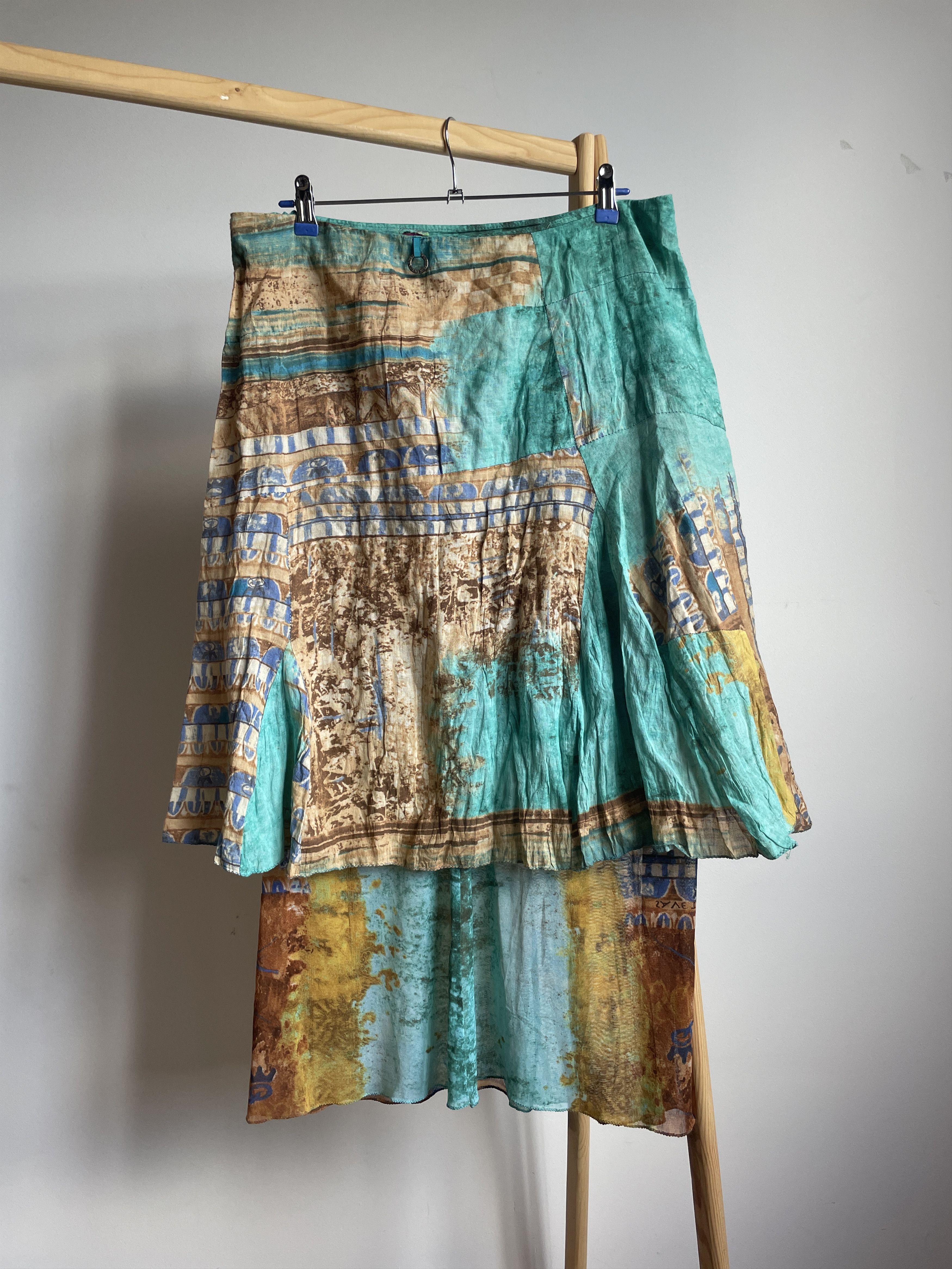 Other Save The Queen Cotton/Metal Layered Midi Skirt Size W34 Size 34" / US 12 / IT 48 - 2 Thumbnail