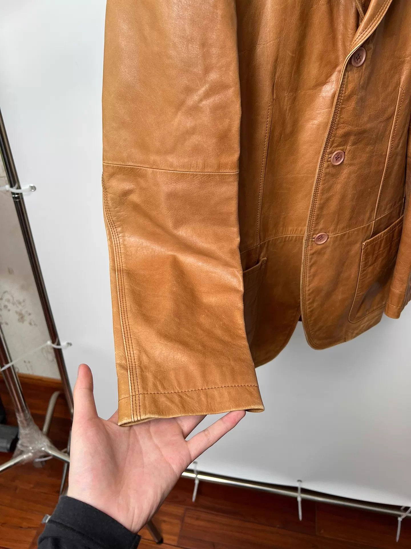 Ermenegildo Zegna EZ Zegna Vintage Distressed Leather Tailored Blazer M Size US M / EU 48-50 / 2 - 4 Thumbnail