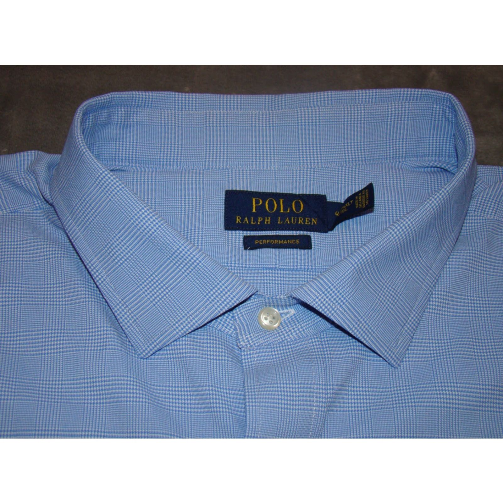 Polo Ralph Lauren Polo Ralph Lauren Men’s Blue Plaid Button-Up Nylon Stretch Dress Shirt 4XLT Classic Fit Big & Tall Men Size 48R - 4 Thumbnail