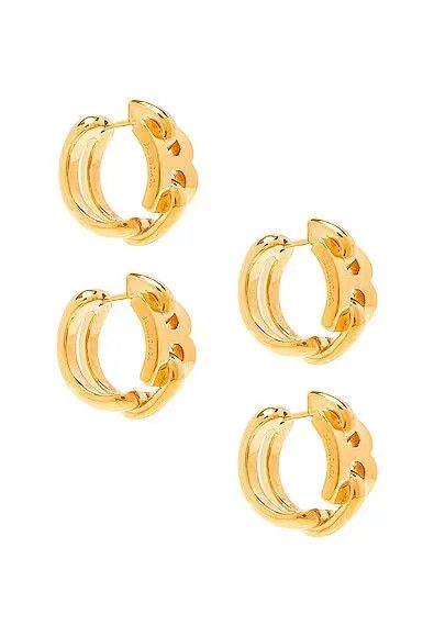 Balenciaga o1srvl11e1124 Size: OS / B Chain Hoop Earrings in Gold Size ONE SIZE - 1 Thumbnail