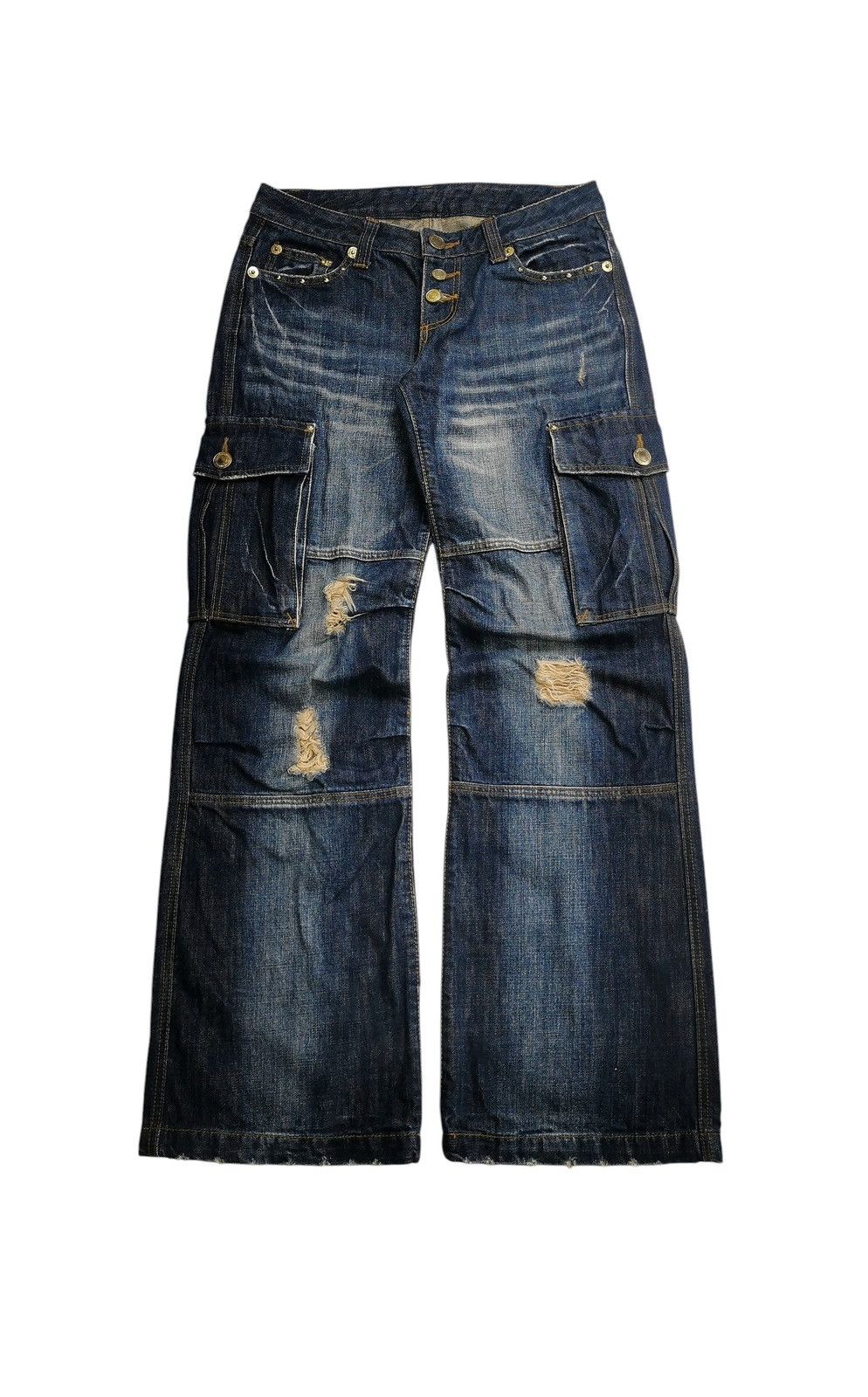 Hysteric Glamour Size 29x31.5 Miss Alice Cargo Bondage Studded Pocket Jeans Size 29" - 2 Thumbnail