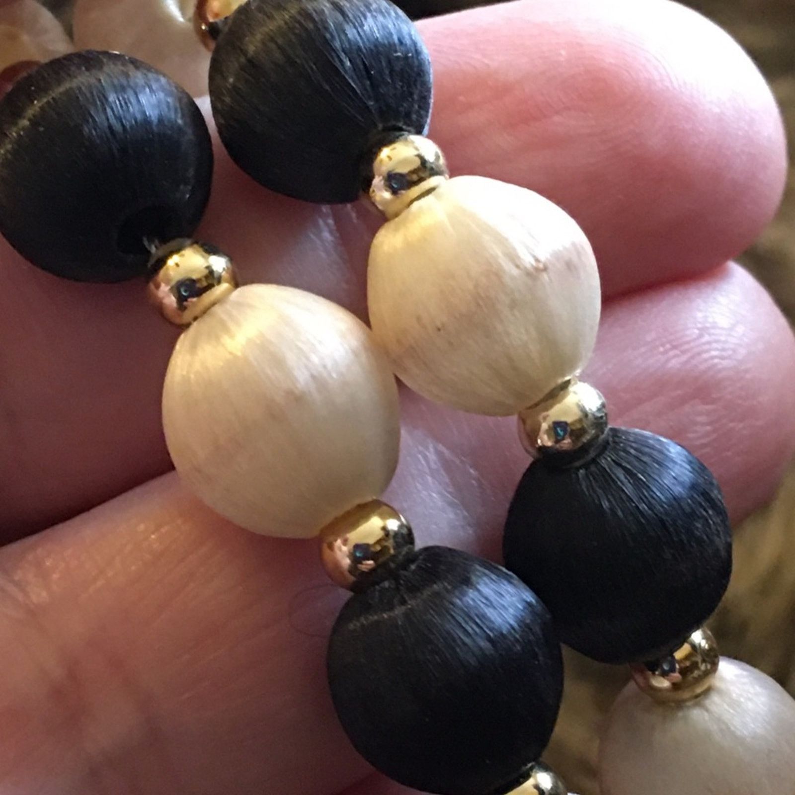 Vintage Vintage 70s silk wrapped bead necklace Size ONE SIZE - 8 Thumbnail