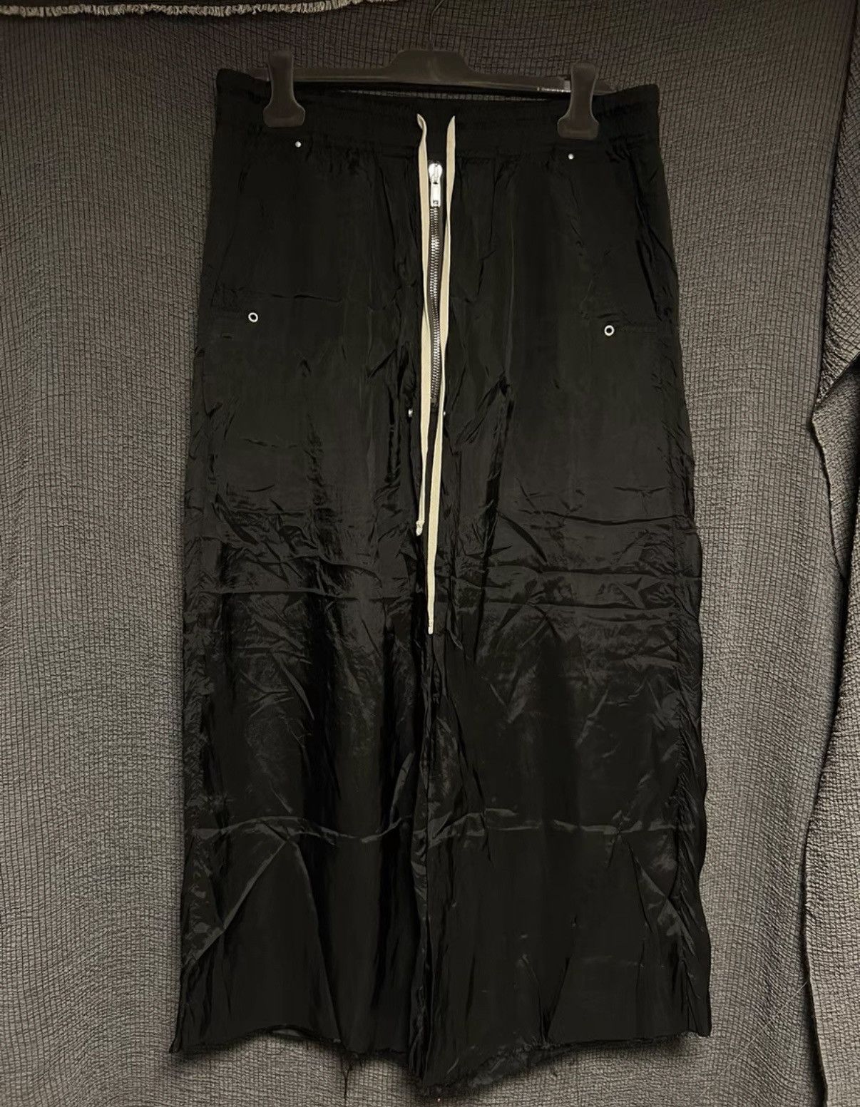 Rick Owens Main Line Cupro Destroyed Wide-Leg Pants