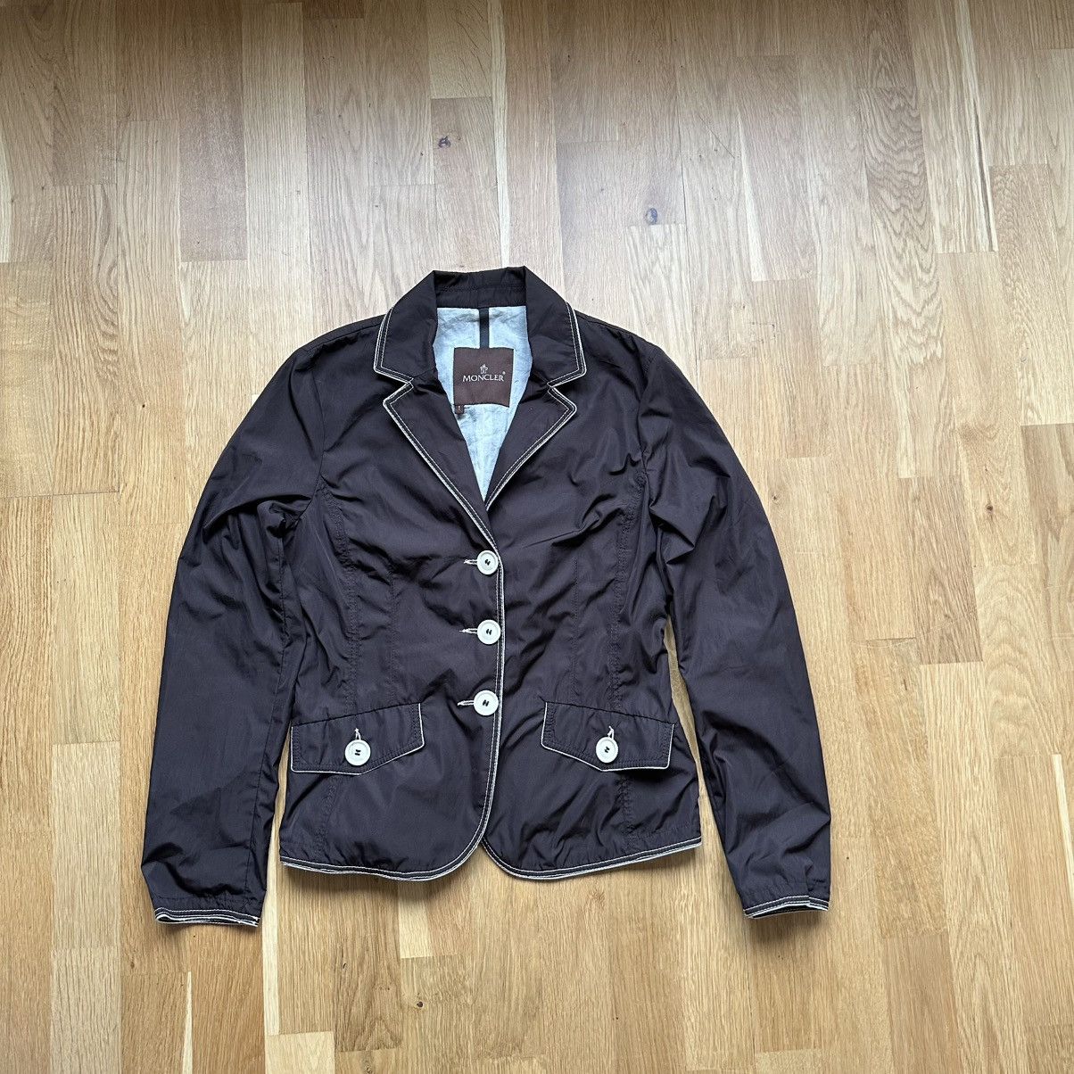 Moncler Vintage Moncler brown label nylon blazer jacket Size S / US 4 / IT 40 - 1 Thumbnail