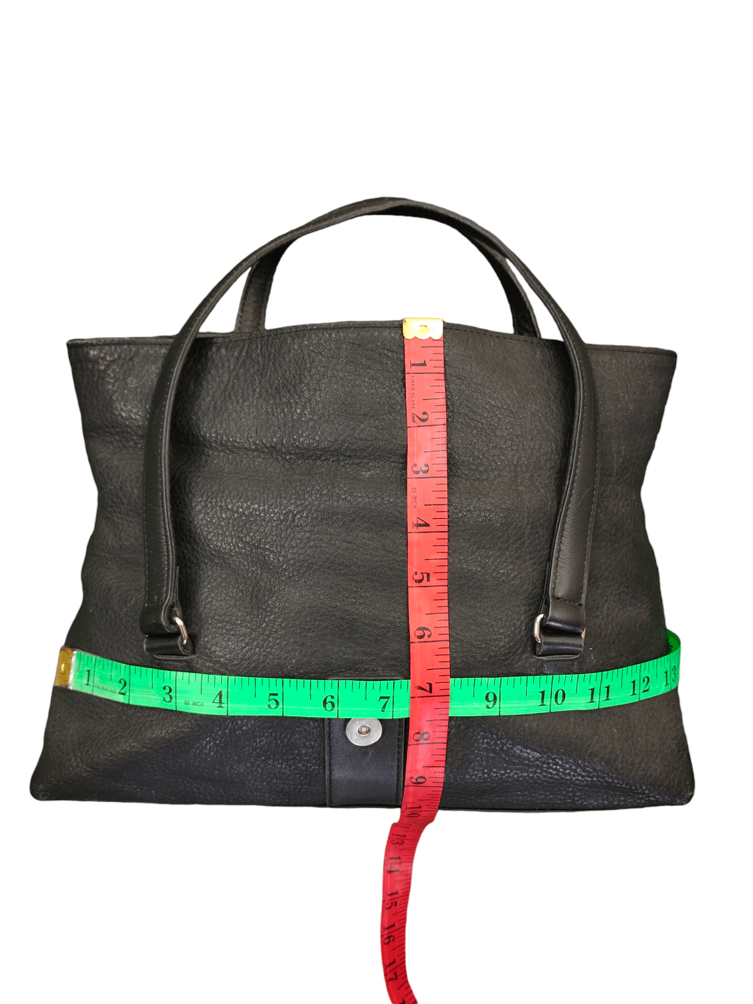 Courreges Vintage Courreges Black Patina Leather Tote Bag Size ONE SIZE - 11 Thumbnail