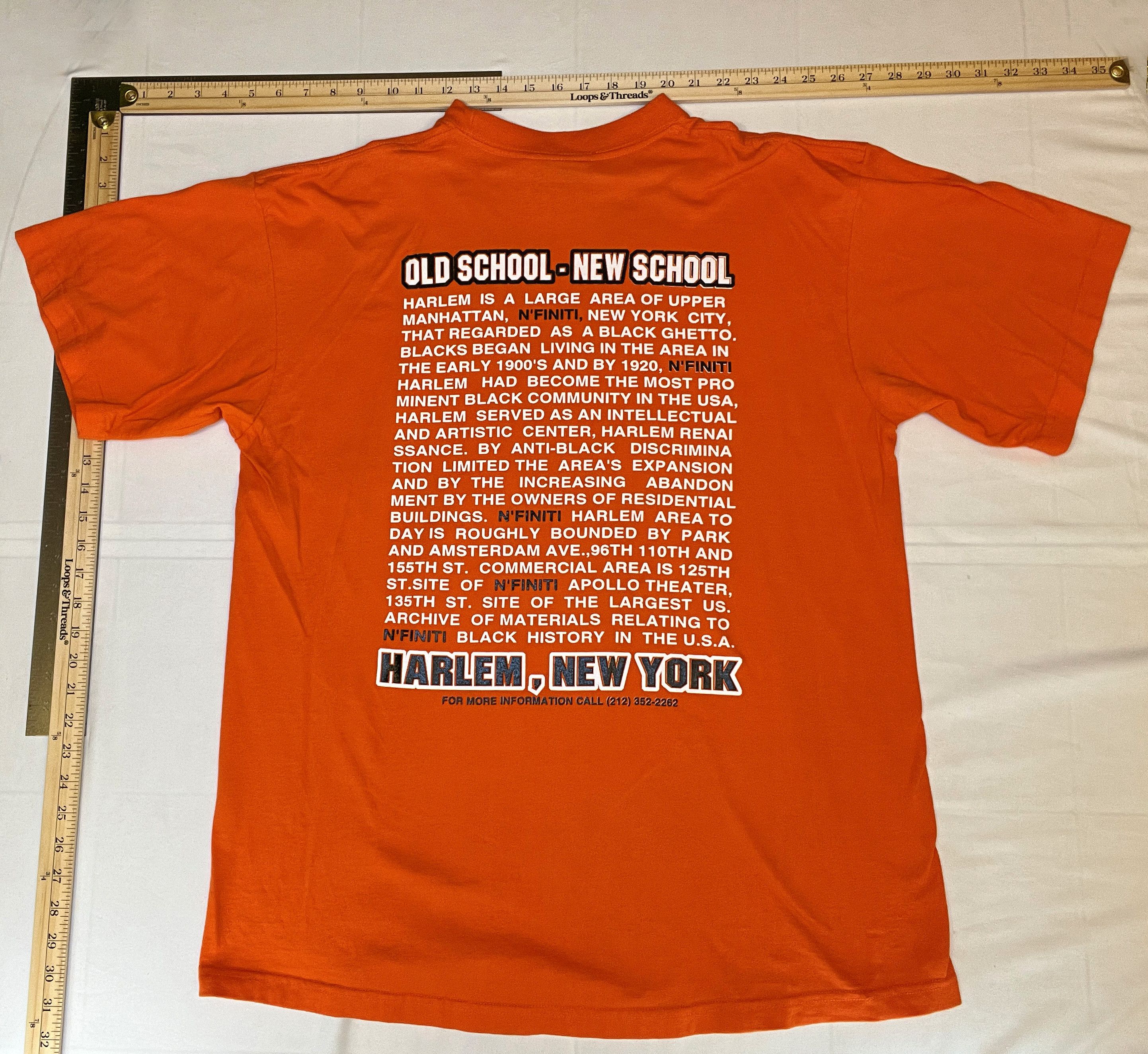 Designer N'Finiti Designz Harlem T-shirt Orange 23 Old New School Size US XL / EU 56 / 4 - 2 Thumbnail