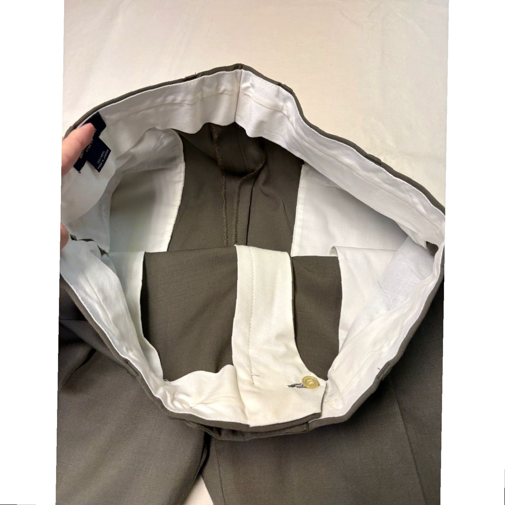 Brooks Brothers Brooks Brothers 346 Dress Pants Wool Olive Green 36x29 Mens Pleated Cuffed Trousers Formal Workwear Size US 36 / EU 52 - 4 Thumbnail