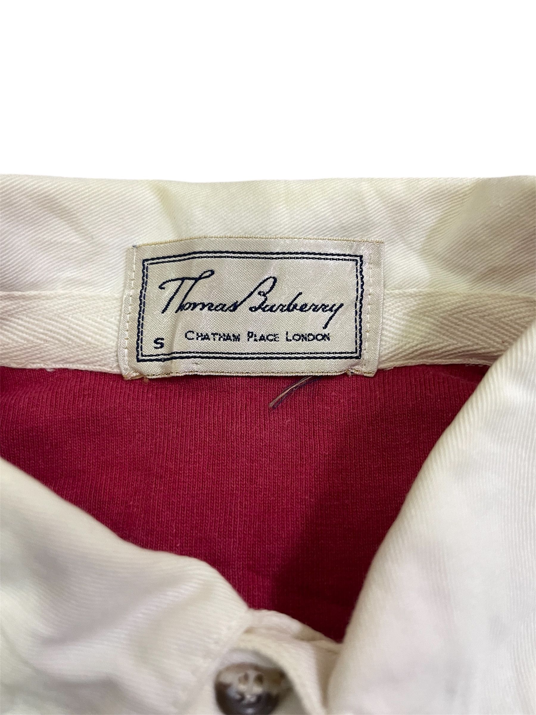 Burberry × Vintage Vtg Thomas Burberry Polo Rugby Shirt Made in England Size US S / EU 44-46 / 1 - 4 Thumbnail
