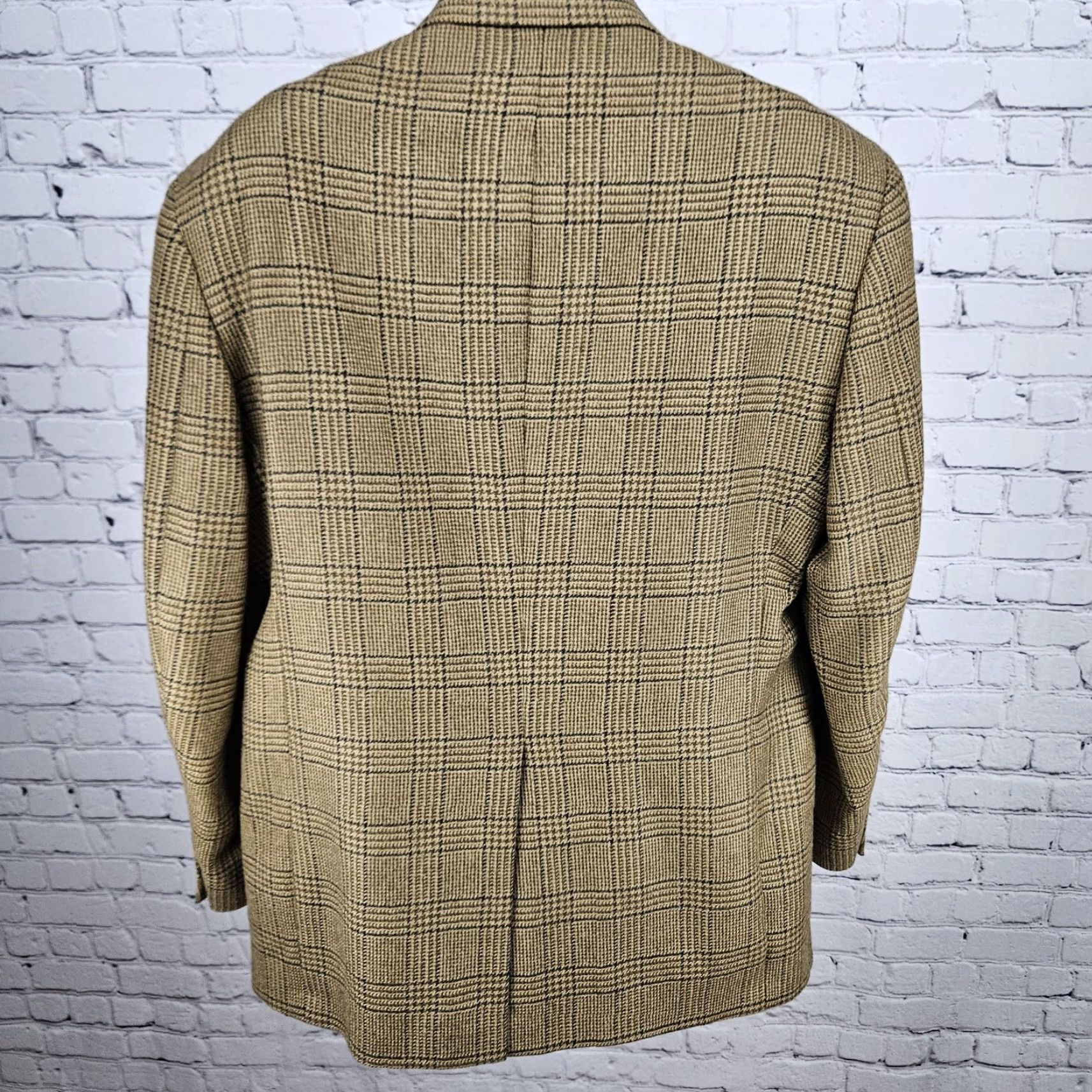 Austin Reed VINTAGE Austin Reed Brown Houndstooth 2 Button Vented Notch Blazer Sport Coat US 44R Mens Size 44R - 2 Thumbnail