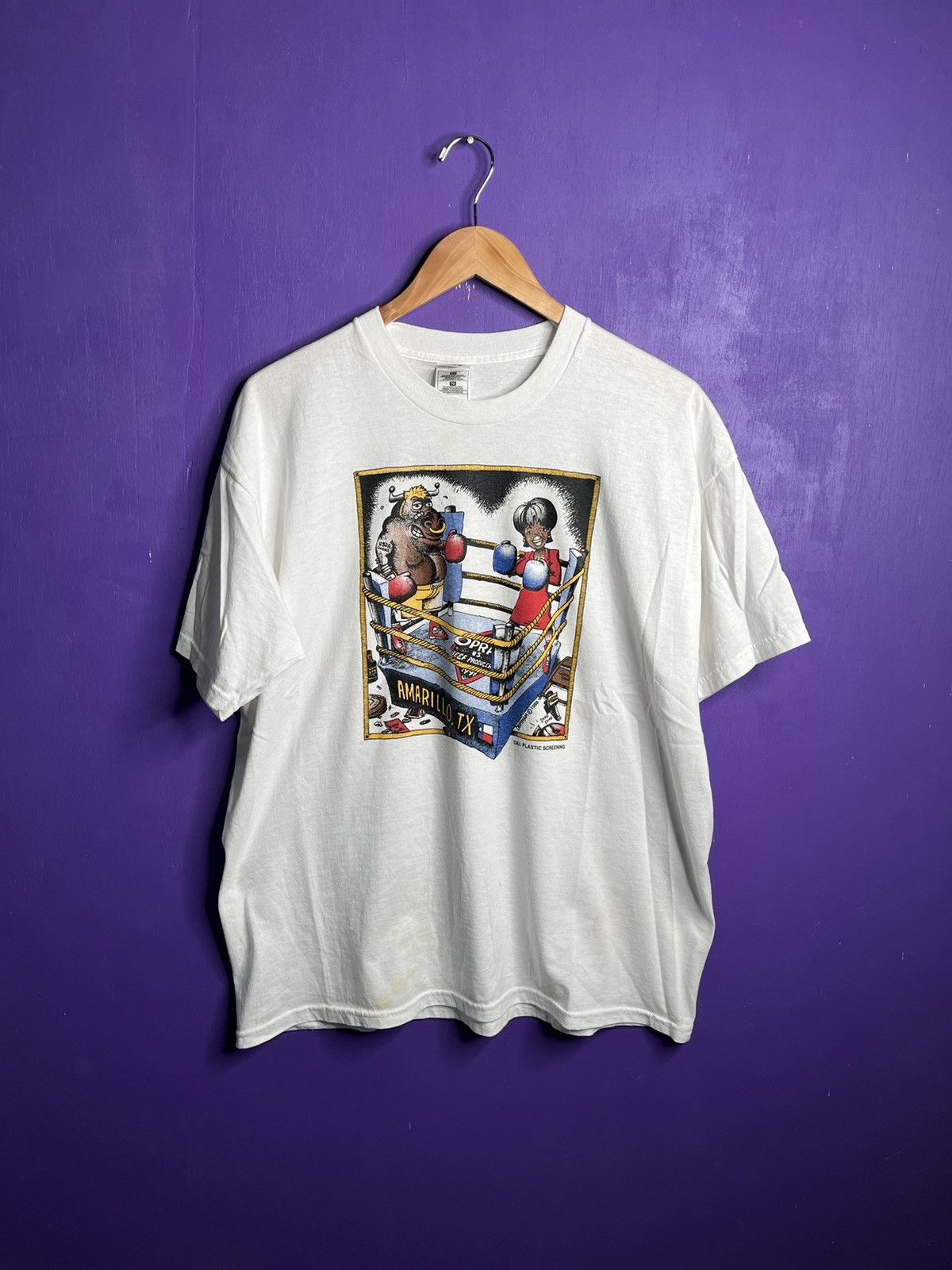 Vintage Vintage 1998 what’s the beef Oprah boxing tee Size US XL / EU 56 / 4 - 1 Thumbnail