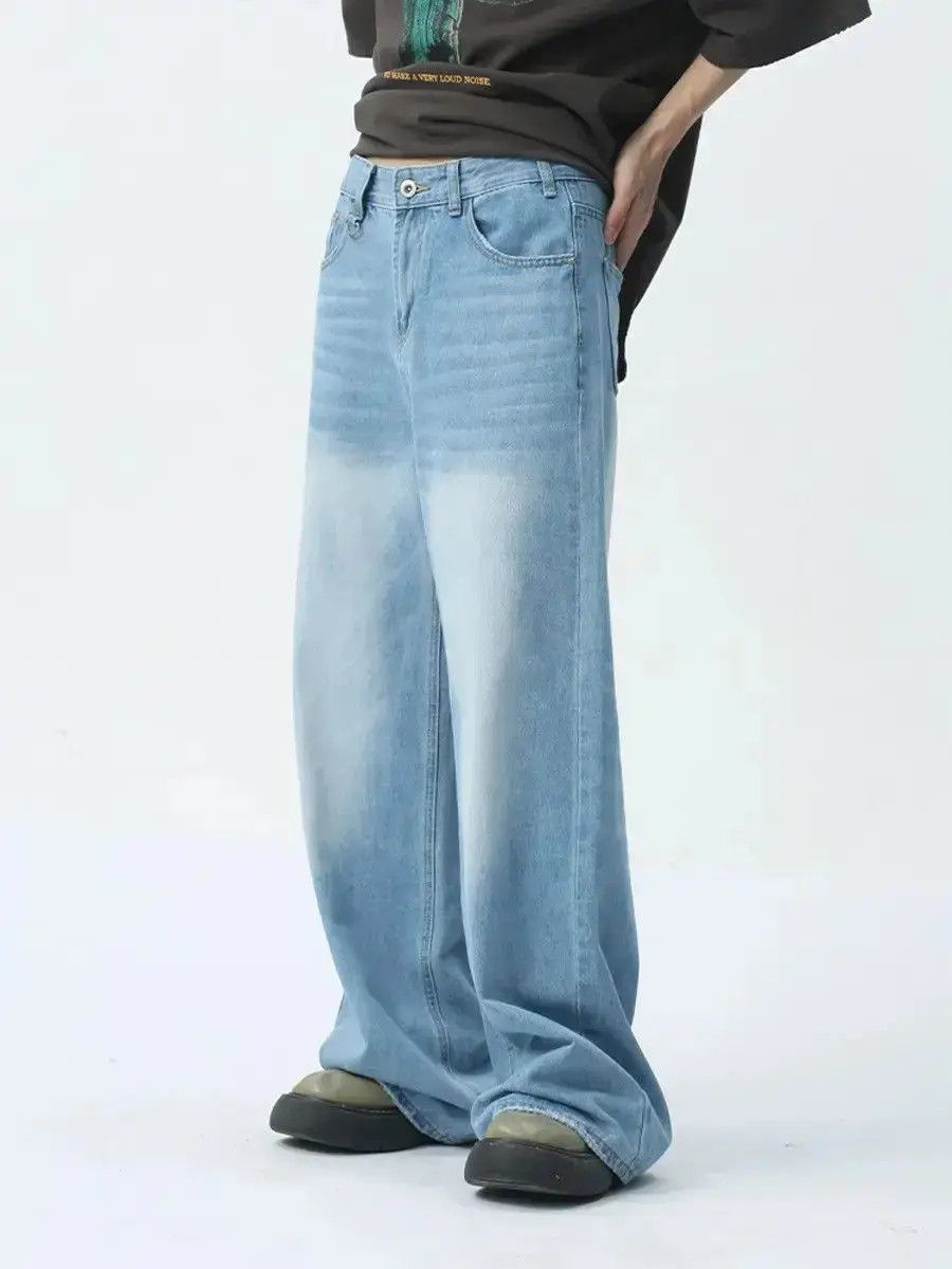 Japanese Brand Retro blue loose wide leg jeans Size US 32 / EU 48 - 2 Thumbnail