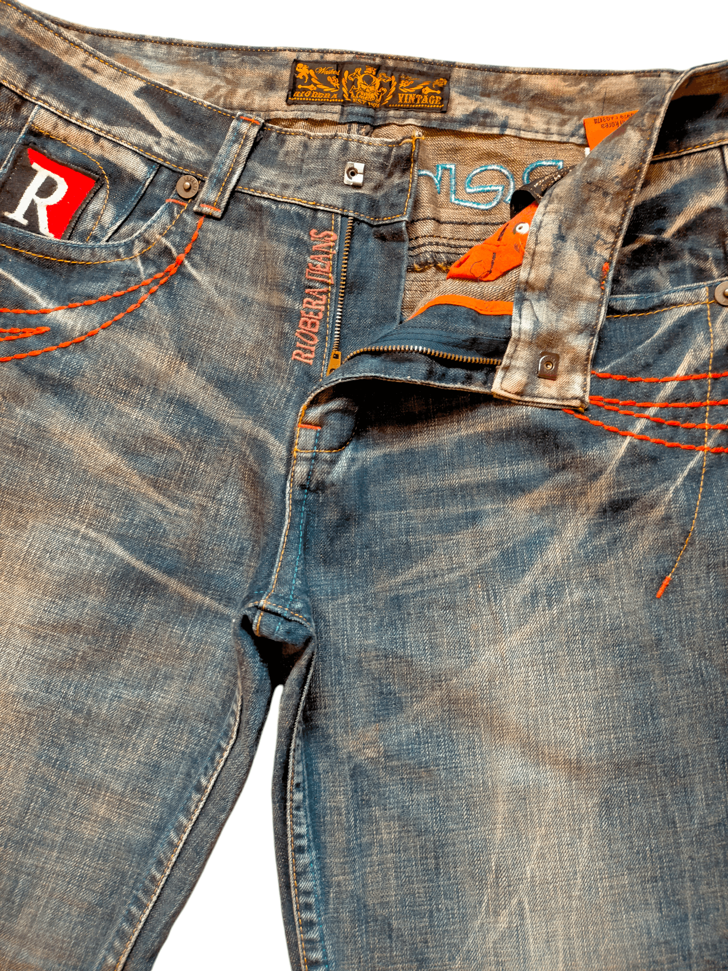 Hysteric Glamour Riobera Jeans Embroidered Rare Design Denim Pants Size US 33 - 6 Thumbnail