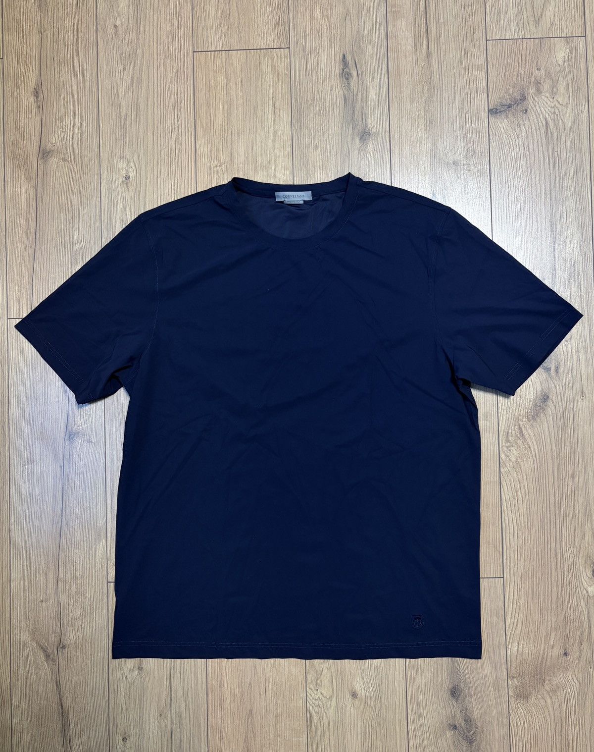 Corneliani Corneliani Polyamide Navy Blue Crewneck T-shirt Size US XL / EU 56 / 4 - 2 Thumbnail