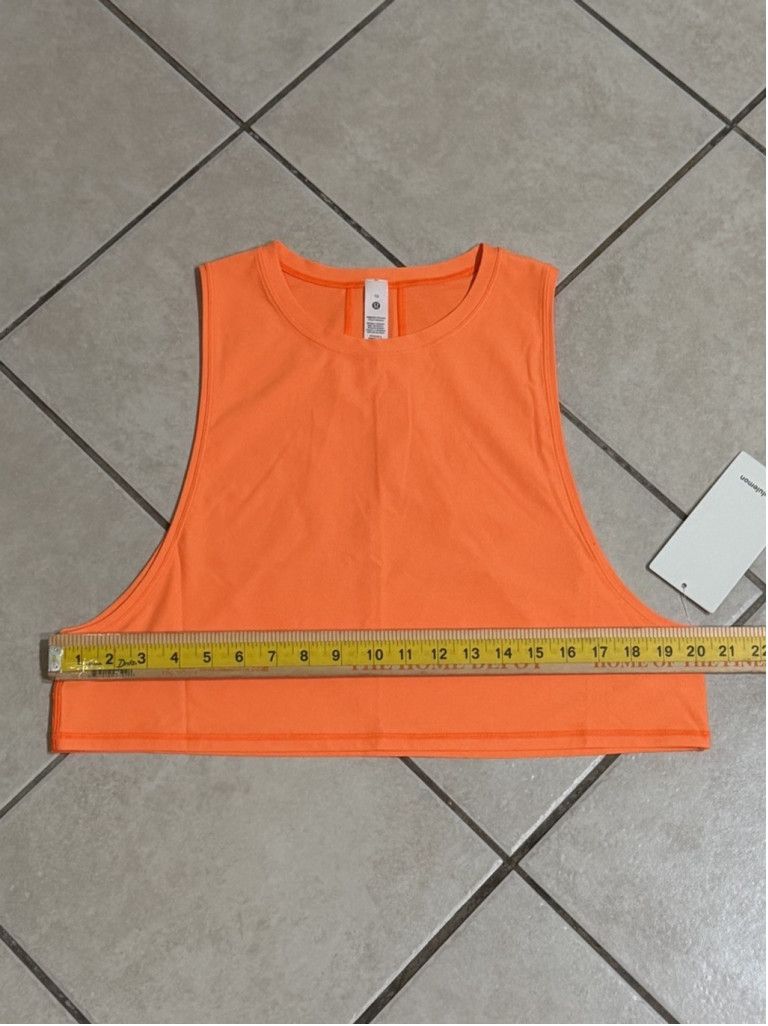 Lululemon LULULEMON MUSCLE LOVE CROP TANK TOUGH HIGHLIGHT ORANGE SZ 10 Size L / US 10 / IT 46 - 4 Thumbnail