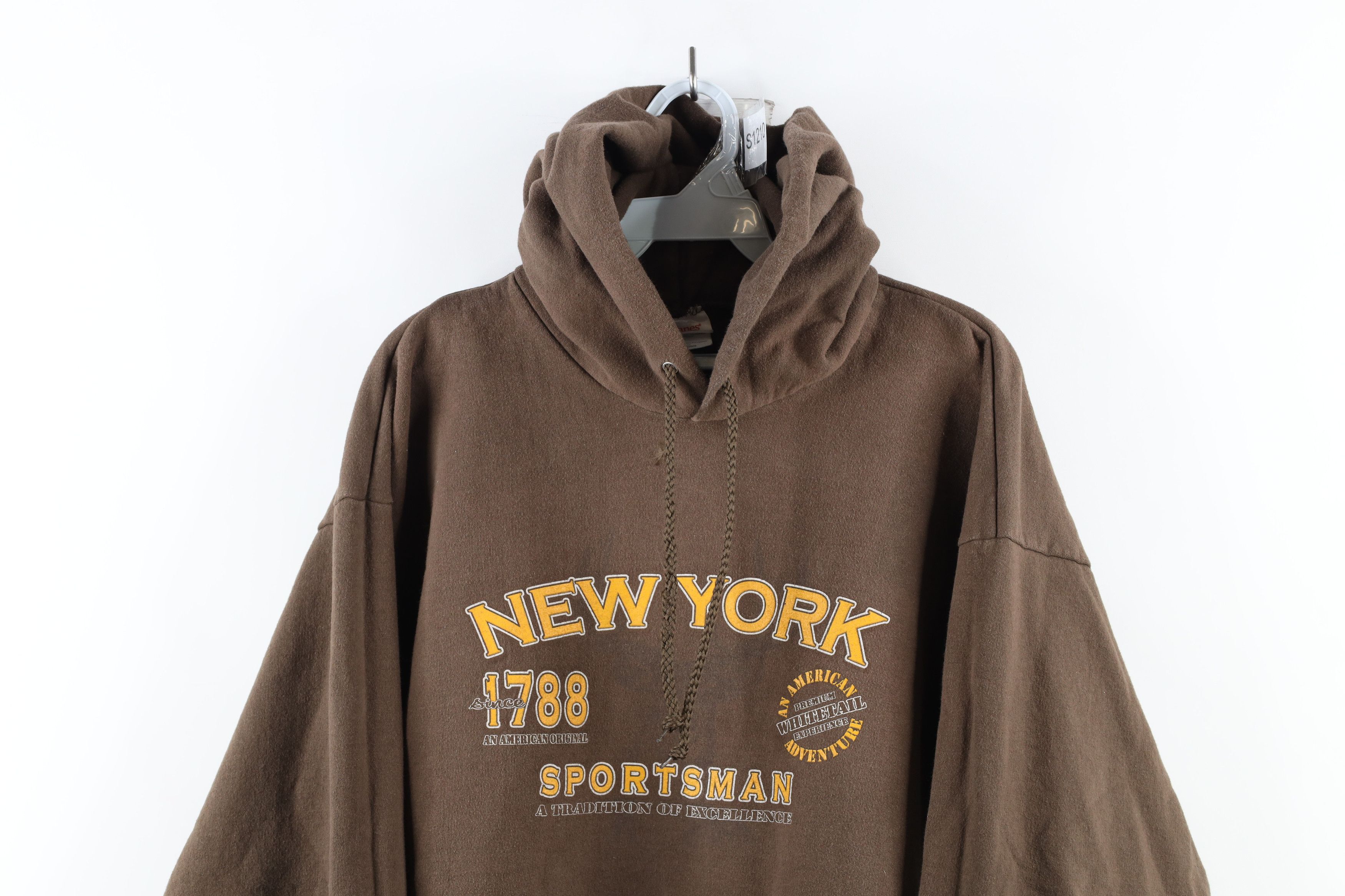 Vintage Vintage Streetwear New York Sportsman Deer Hoodie Brown Size US L / EU 52-54 / 3 - 2 Thumbnail