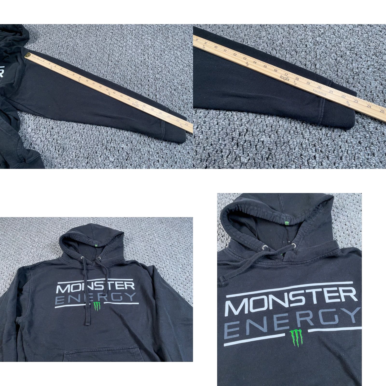 Doublet Monster Energy Hoodie Adult Medium Black Graphic Print Logo Drawstring Pockets Cotton Blend 90s Retro Mens Size US M / EU 48-50 / 2 - 8 Thumbnail