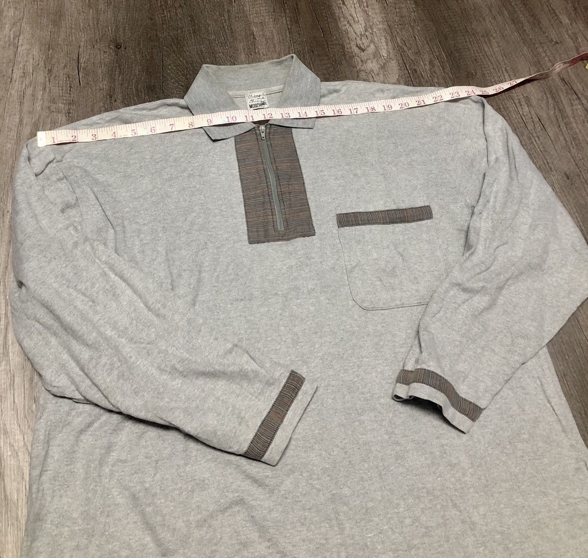 Designer × Moschino × Vintage Vintage Moschino Underwear Long Sleeve Polo Shirt Size US L / EU 52-54 / 3 - 16 Thumbnail