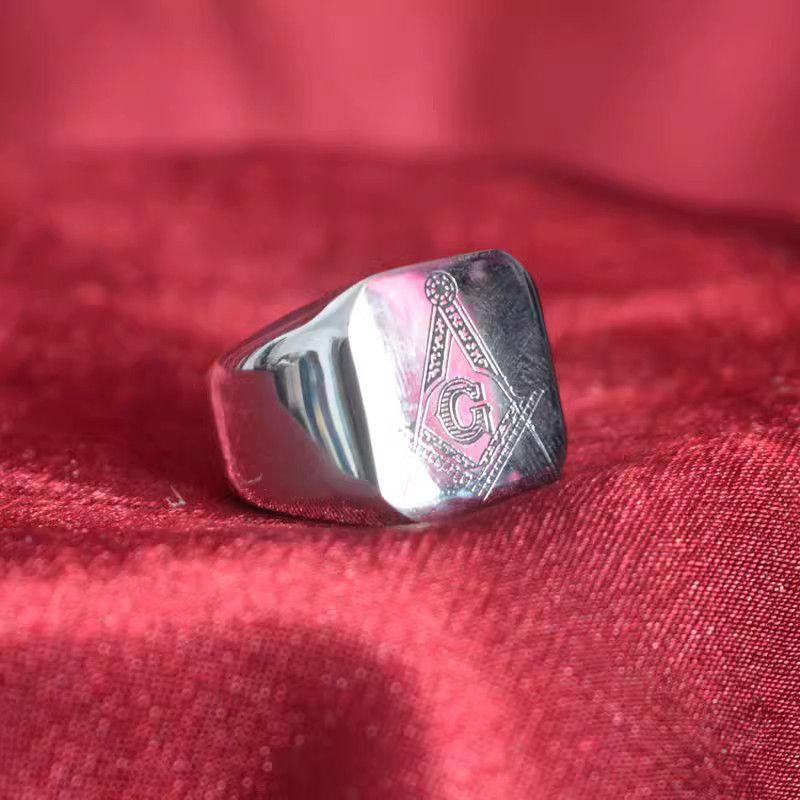 Jewelry Freemasonry Jewelry Rings Open Size Chrome Ring (Size 7-13) Size ONE SIZE - 1 Thumbnail