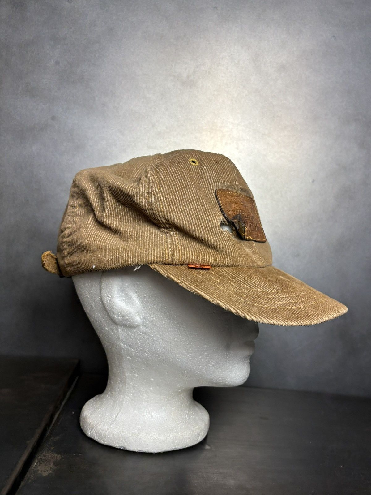 Levi's 1970s Vintage Levi's Orange Tab Corduroy Hat Leather Basebal Size ONE SIZE - 16 Thumbnail