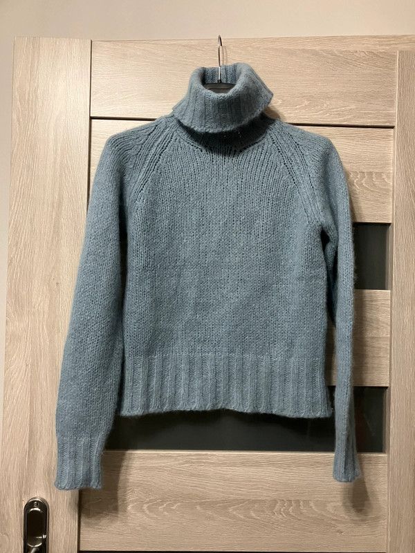 image of Wool Angora Max Mara Sweater Turtleneck in Light Blue, Women's (Size Small)