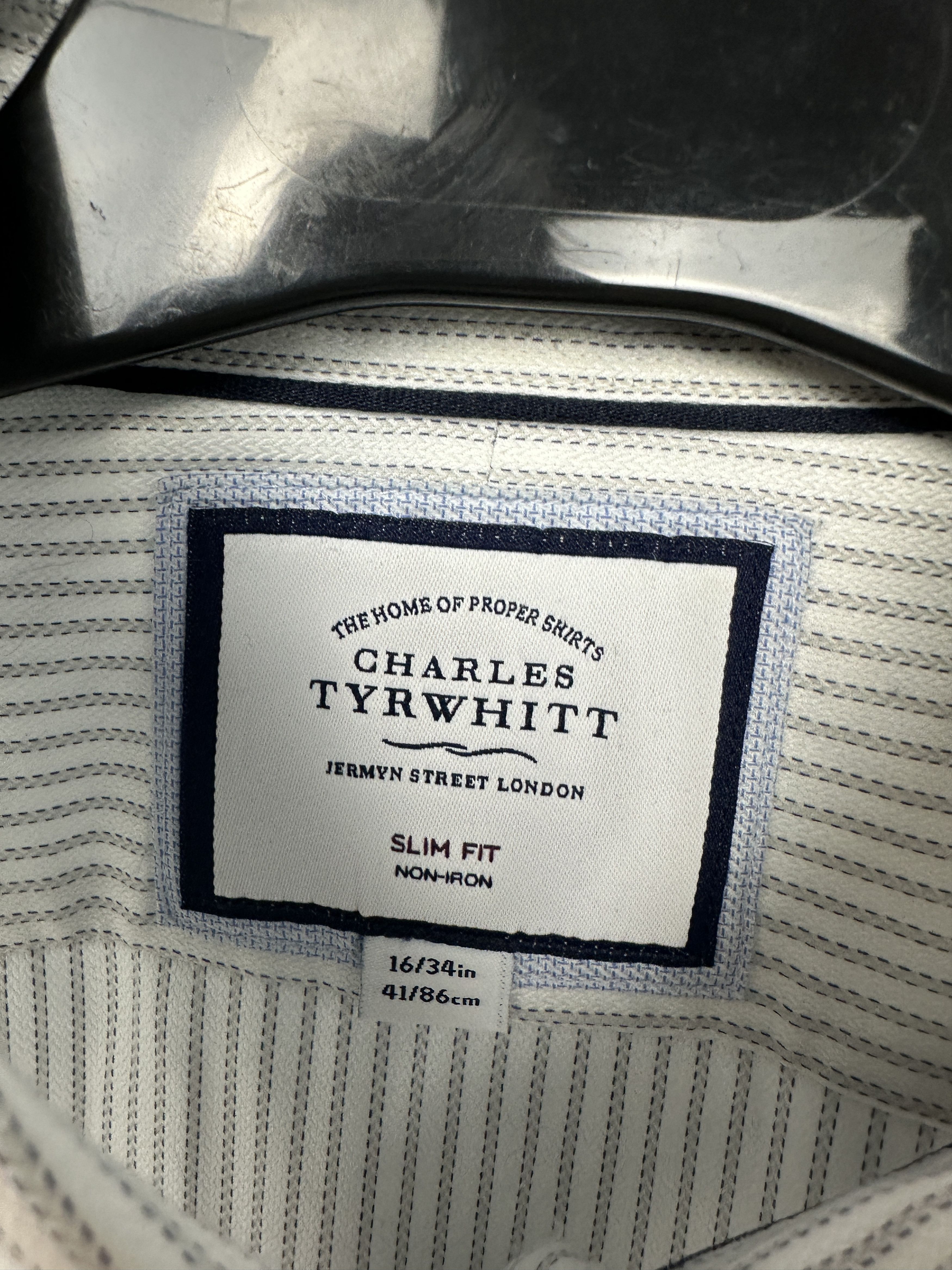 Charles Tyrwhitt Charles Tyrwhitt Mens Long Sleeve Shirt Size US L / EU 52-54 / 3 - 3 Thumbnail