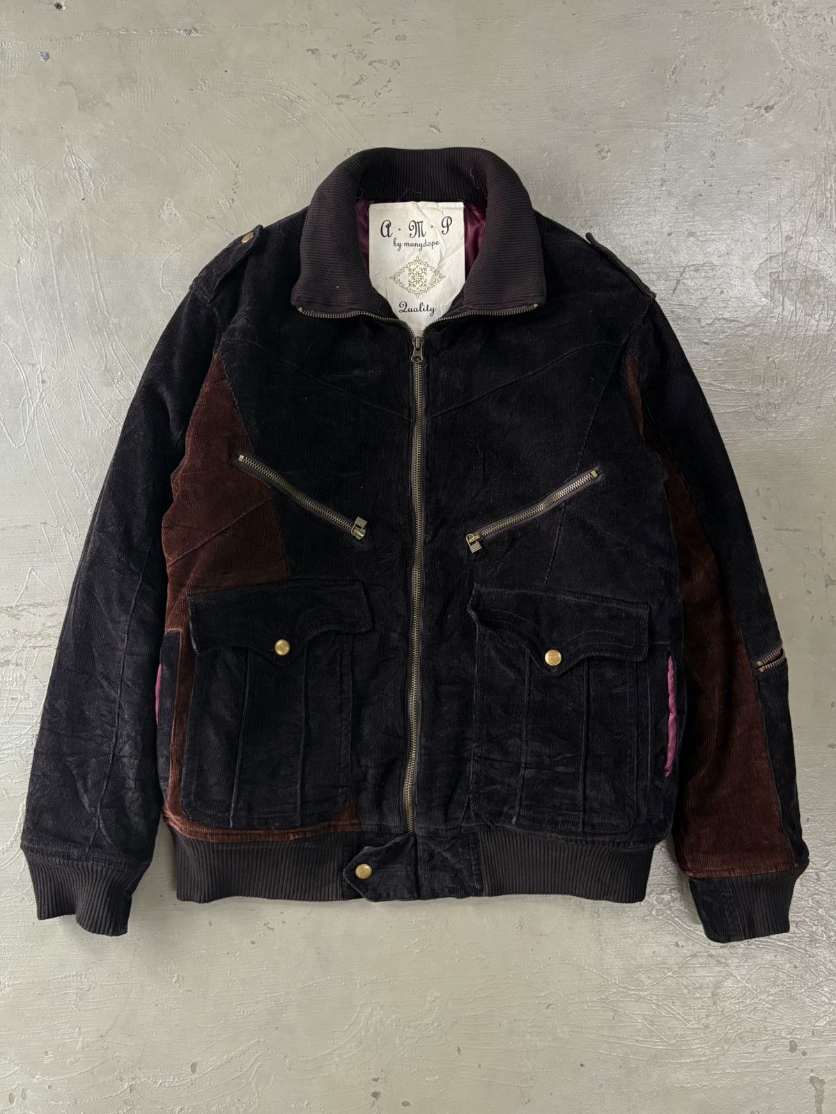 14th Addiction AMP Manydope Corduroy Bomber Issey Miyake Patchwork Style Size US M / EU 48-50 / 2 - 2 Thumbnail