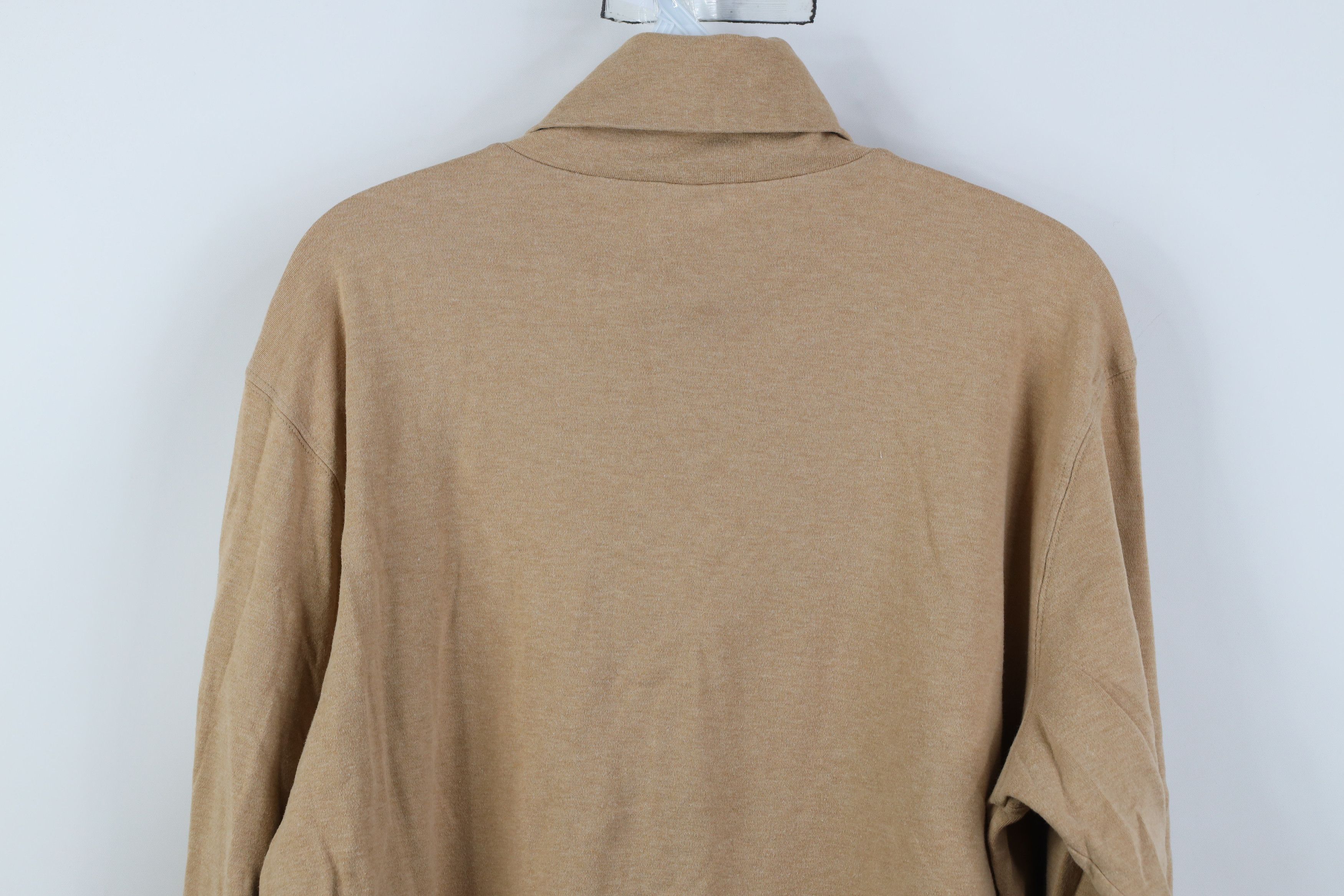 Lands' End Vintage 90s Lands End Blank Turtleneck T-Shirt Camel Brown Size US L / EU 52-54 / 3 - 11 Thumbnail