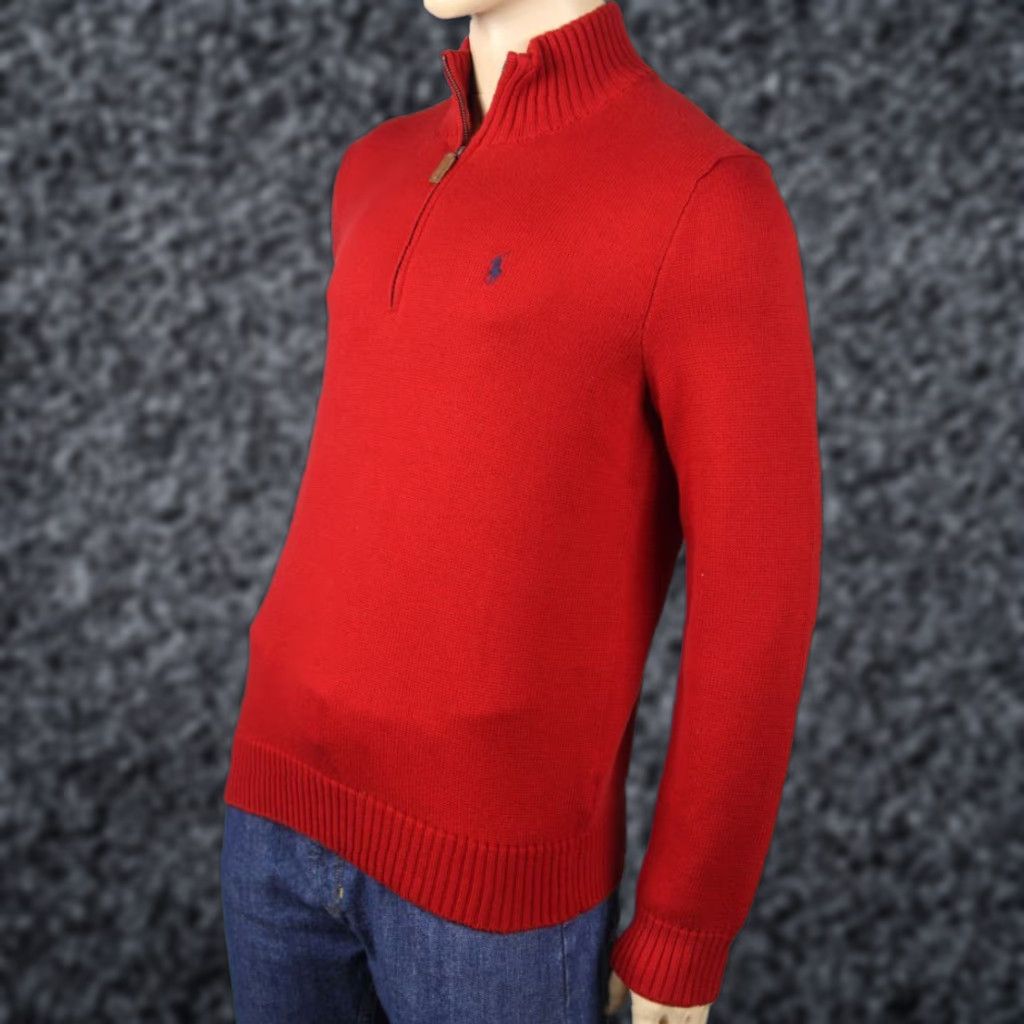 Polo Ralph Lauren Polo Ralph Lauren Red 1/2 Zip Sweater NWT Small S Mens Solid 100% Cotton 1/2 Zip Polo Ralph Lauren Red Reds Short Sleeve? Size US S / EU 44-46 / 1 - 1 Preview