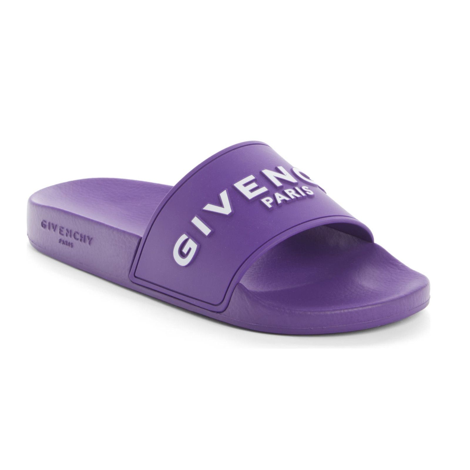 Givenchy Givenchy Paris Purple Rubber White Logo Slide On Pool Sandal Size US 6 / IT 36 - 2 Thumbnail