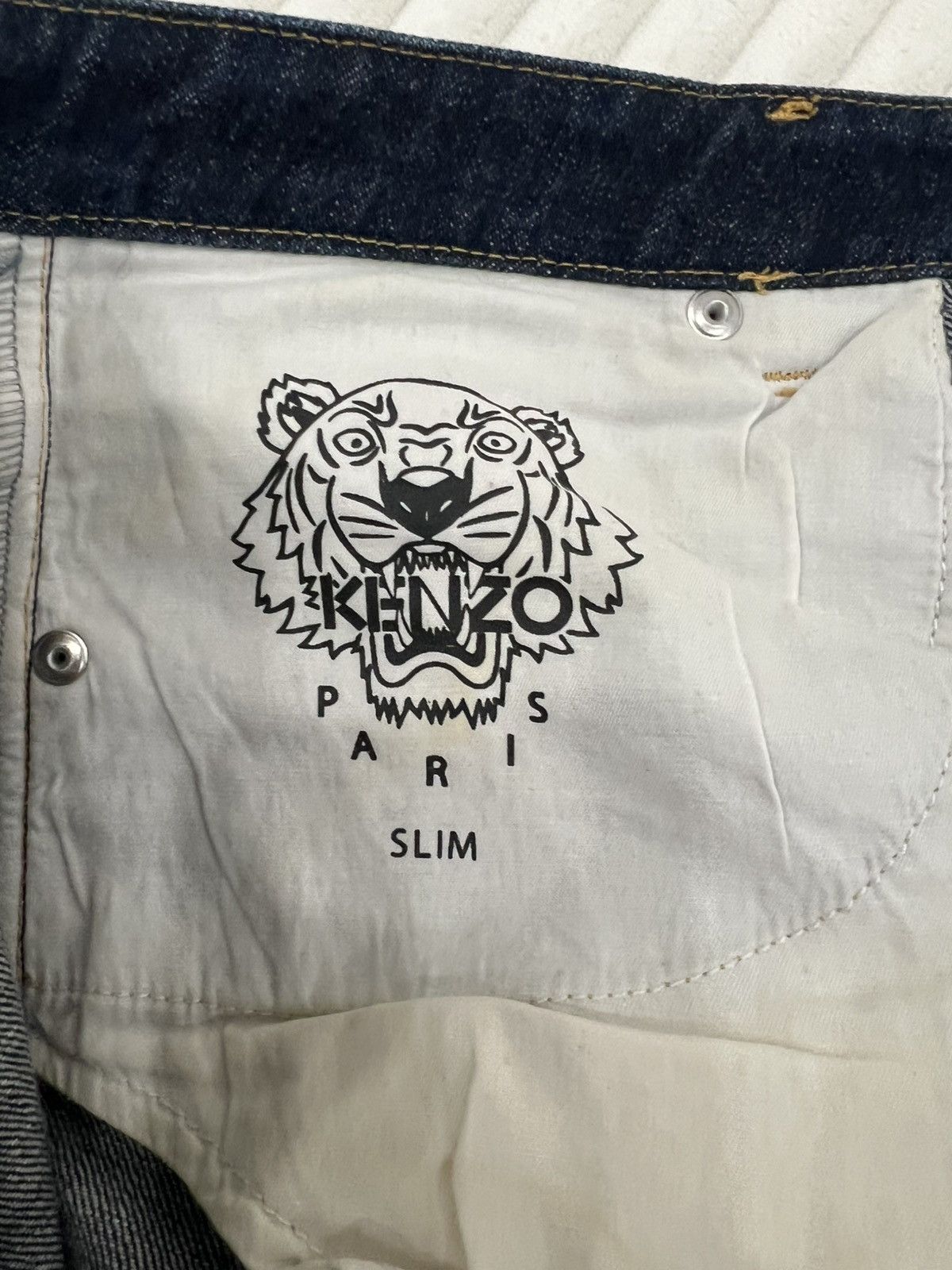 Kenzo Kenzo Blue Denim Reversible Cuffed Jeans Size US 31 - 11 Thumbnail