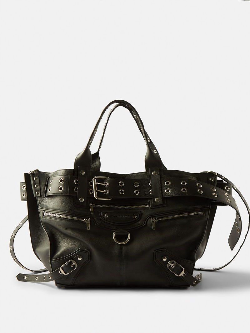 Balenciaga Emo Eyelet-Embellished Leather Tote Bag Size ONE SIZE - 1 Thumbnail