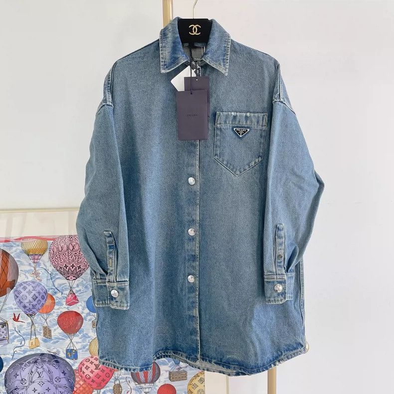 Prada Prada Blue denim jacket Size XS / US 0-2 / IT 36-38 - 1 Thumbnail