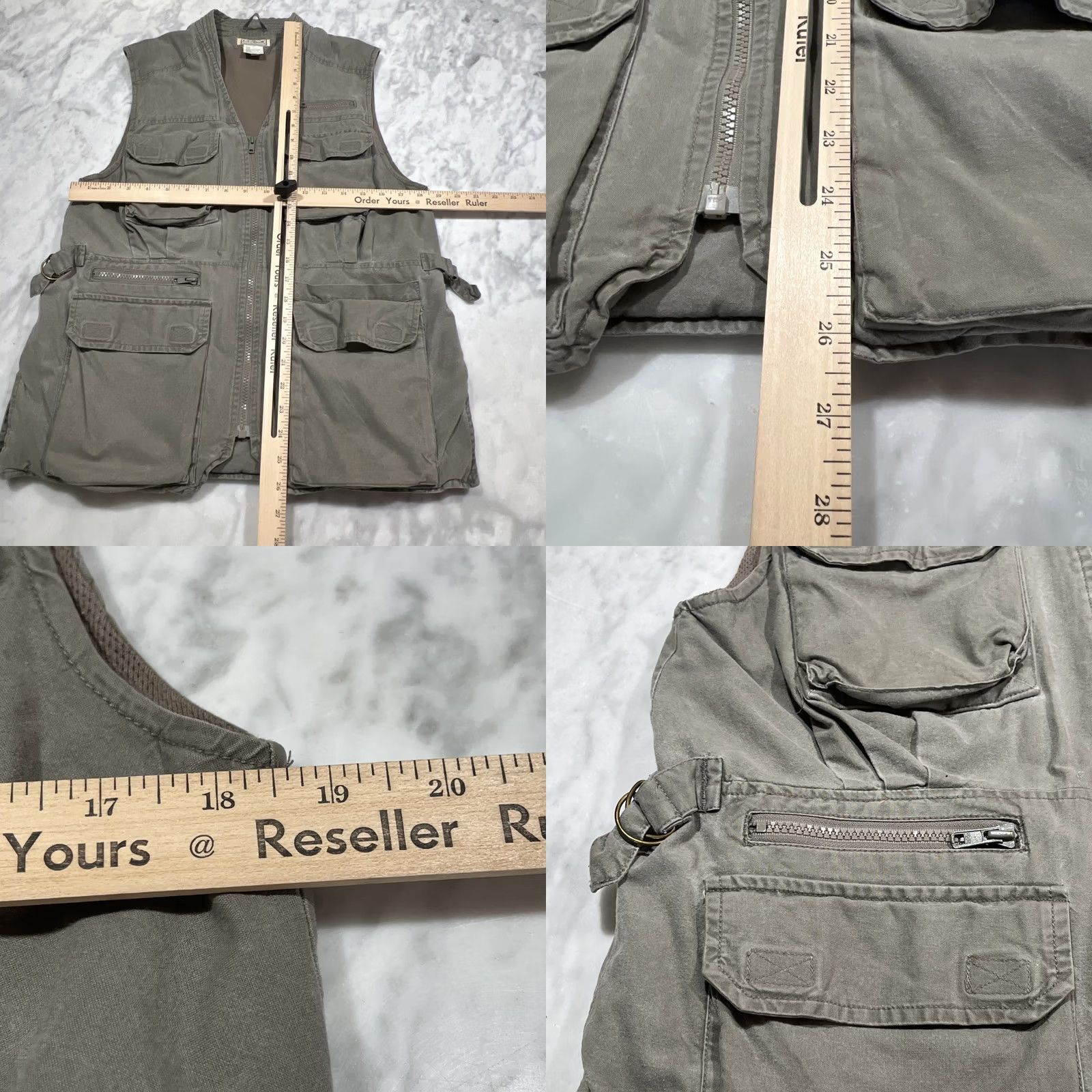 Vintage VINTAGE LL Bean Womens M Green Cotton Tropics Weights Vest Fishing Safari Multi Pockets Size M / US 6-8 / IT 42-44 - 8 Thumbnail