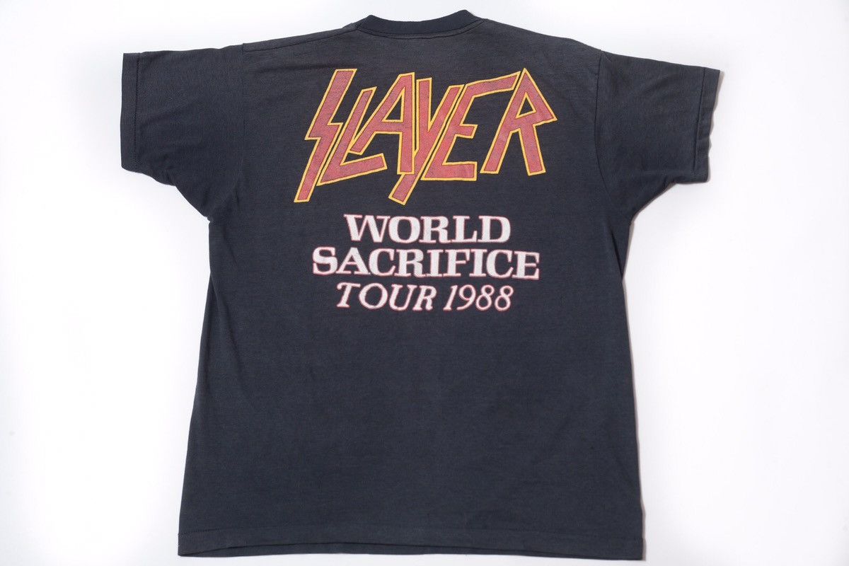 Slayer Vintage 1988 Slayer World Sacrifice Tour Tee 80s Size US M / EU 48-50 / 2 - 3 Thumbnail
