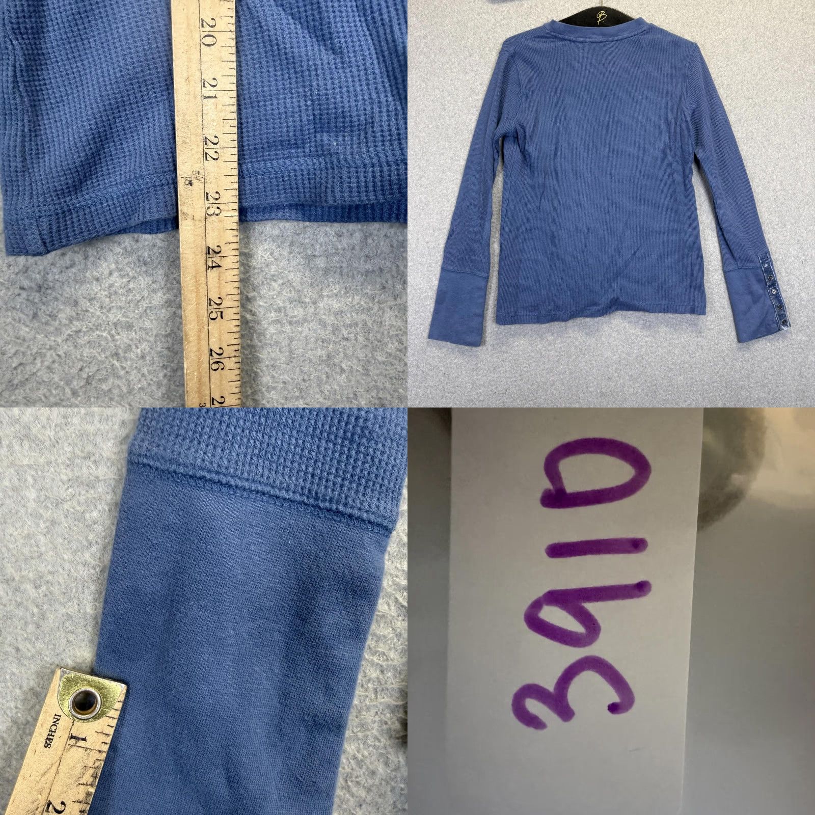 Vintage Sundance Women's Blue Cotton Long Sleeve T-Shirt Top Stretch M Medium Blouse Shirt Womens Size M / US 6-8 / IT 42-44 - 8 Thumbnail