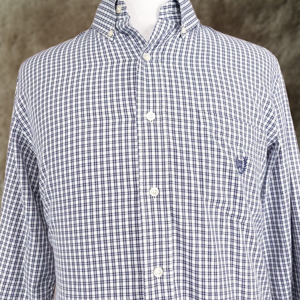 Chaps Chaps Shirt Mens L Blue Check Long Sleeve Button-Up Regular Fit Embroidered Size US L / EU 52-54 / 3 - 1 Thumbnail