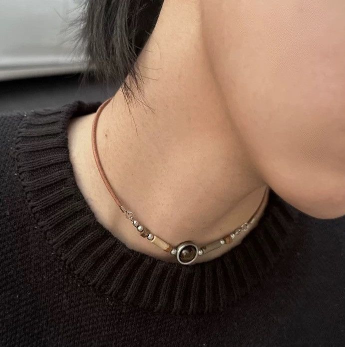 Japanese Brand × Jewelry Fashion punk retro y2k gem leather choker necklace Size ONE SIZE - 4 Thumbnail