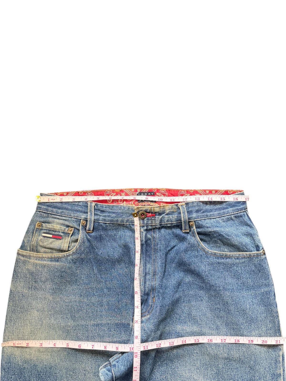 Tommy Jeans Vintage Tommy Paisley Bandana Pocket Baggy Jeans Size US 33 - 5 Thumbnail